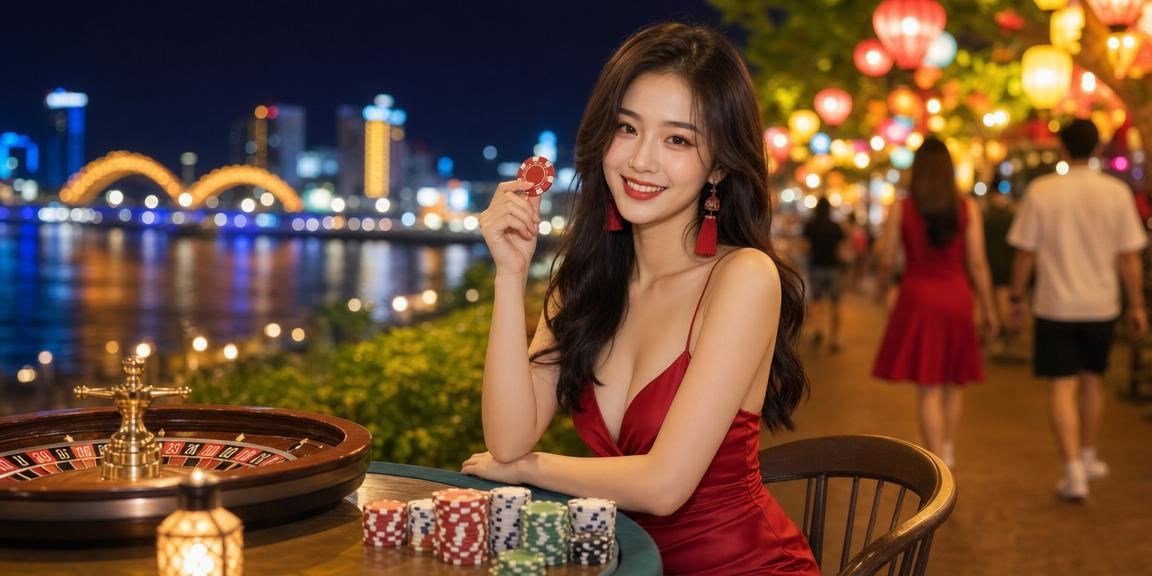 Người chơi cược tại Đà Nẵng bên bàn roulette và tách cà phê Việt Nam