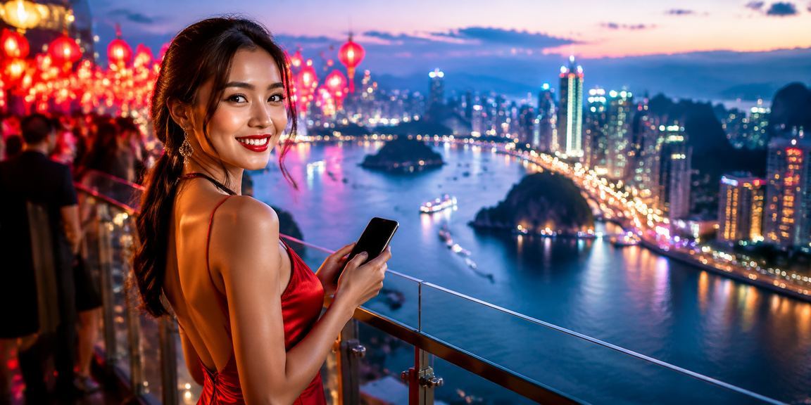 Người dùng đăng nhập tài khoản cá cược trực tuyến bên vịnh Hạ Long