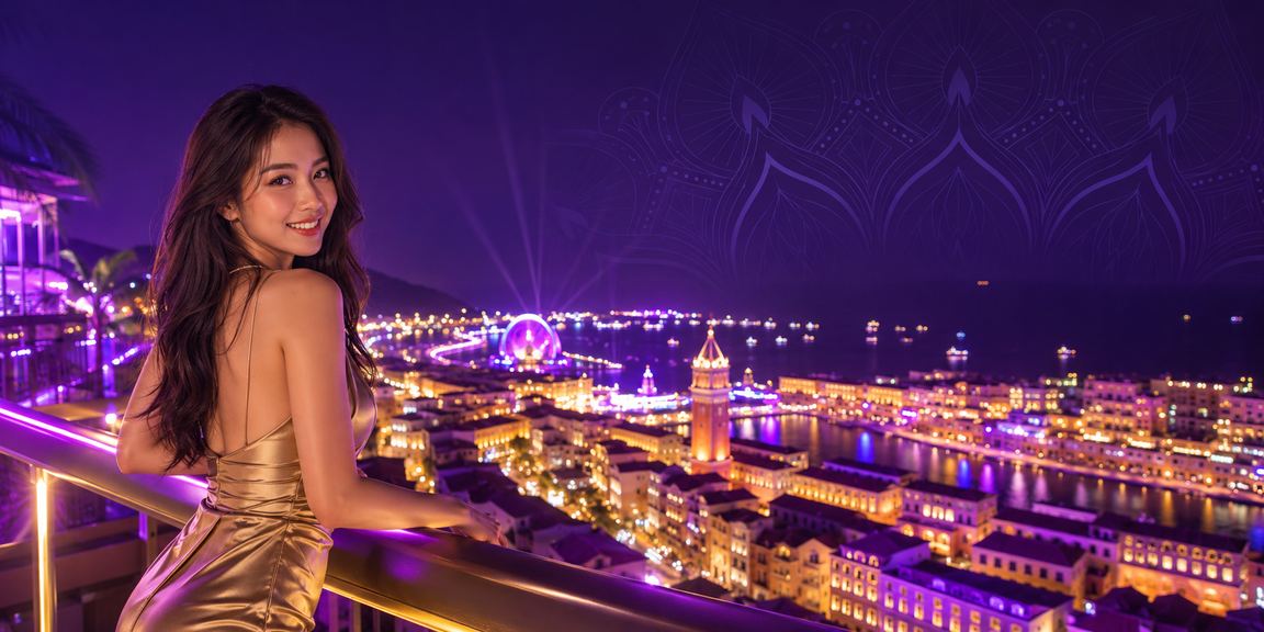 Không gian giải trí neon tại Phú Quốc, hình ảnh liên quan đến cá cược và nạp thưởng trực tuyến